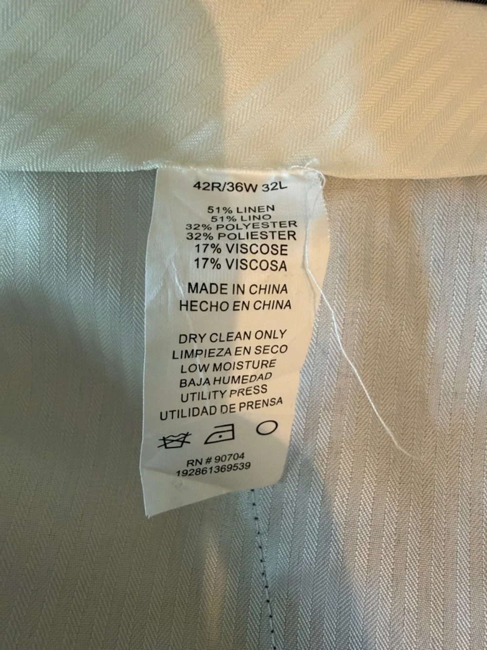Men's Light Blue Textured Perry Ellis Suit